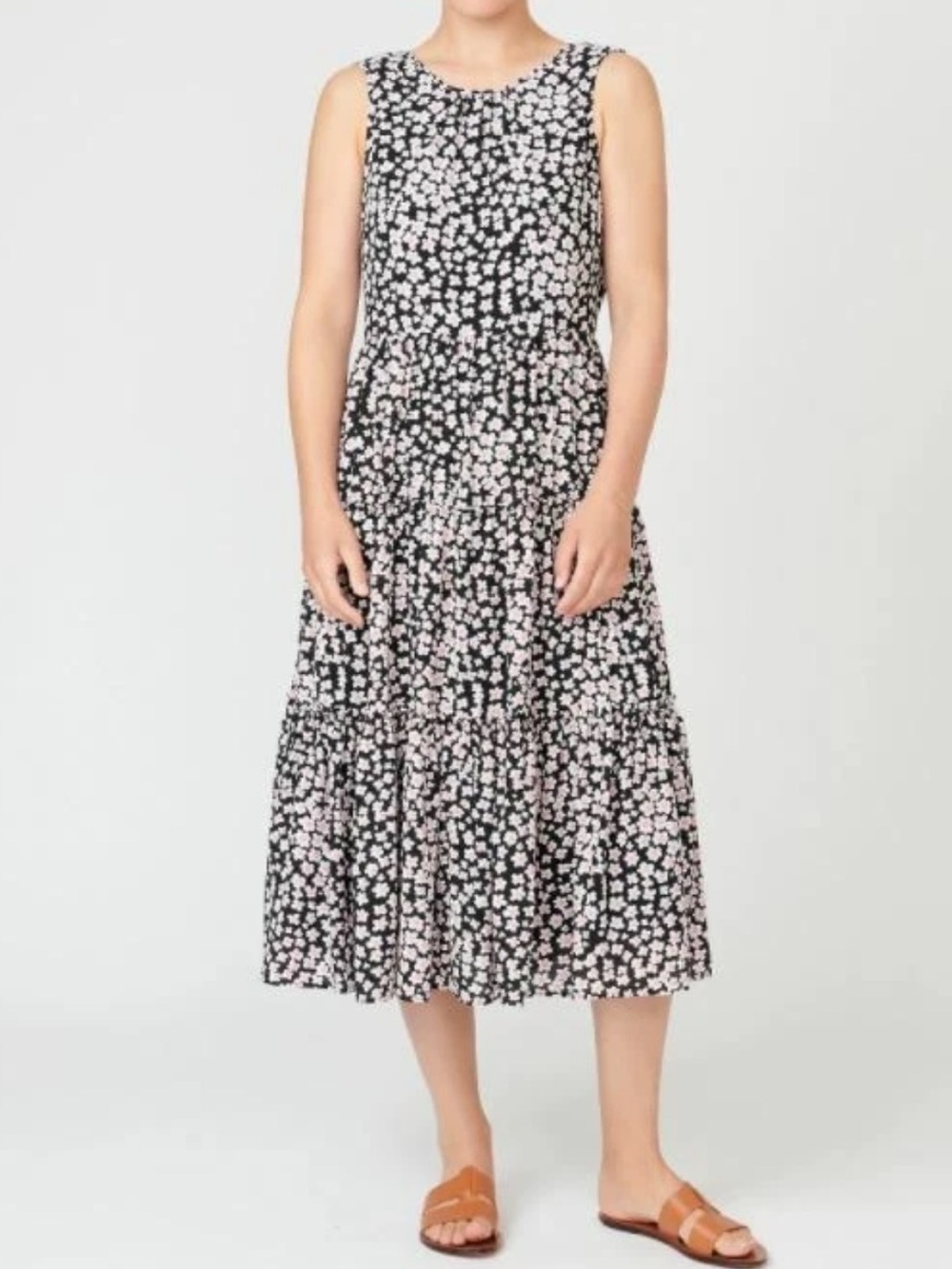 J. Crew Womens Tiered Poppy Garden Floral Midi Sleeveless Dress Size XS